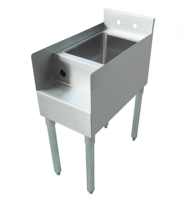 Stainless Steel Blender Station with Galvanized Leg and Plastic Bullet Foot